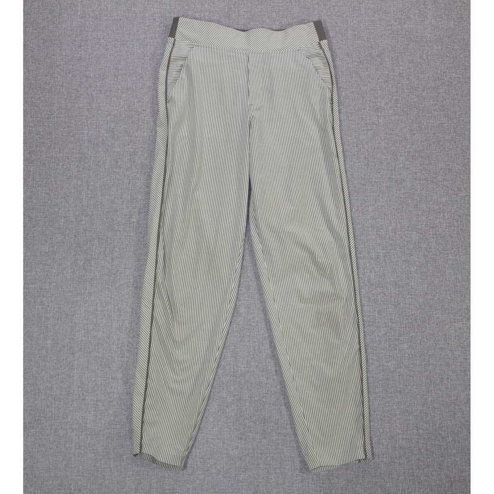 Athleta Brooklyn Textured Ankle Pant Women Size 0 Gray Striped Tapered Leg
